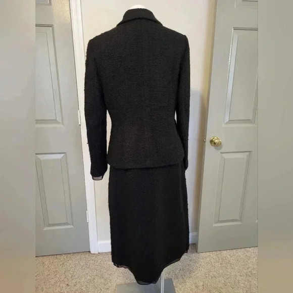 Banana Republic Black Tweed Wool Fully Lined Minimalist Career Wear Suit(12/14) - Picture 3 of 14